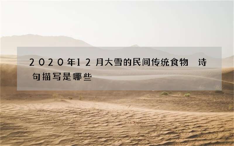 2020年12月大雪的民间传统食物 诗句描写是哪些